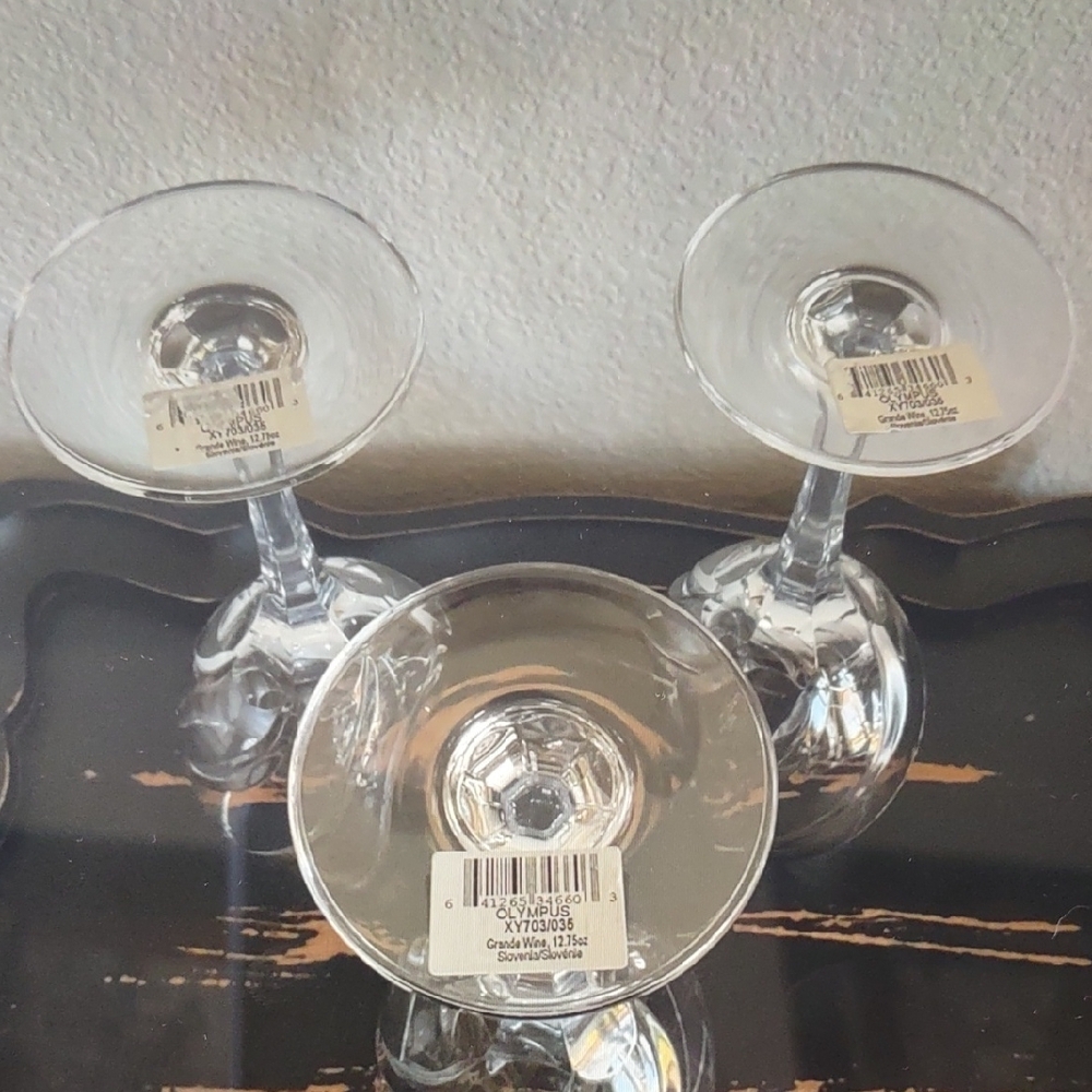 (New) Mikasa Clear Olympus Grande Swirl Design Crystal Wine Glass Set of 3 - Picture 4 of 5